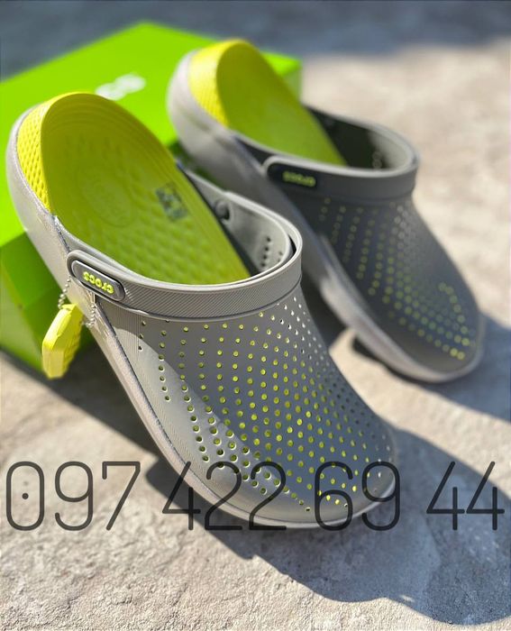 Чоловічі Крокси Сабо Crocs LiteRide лайтрайд сірі купити усі розміри