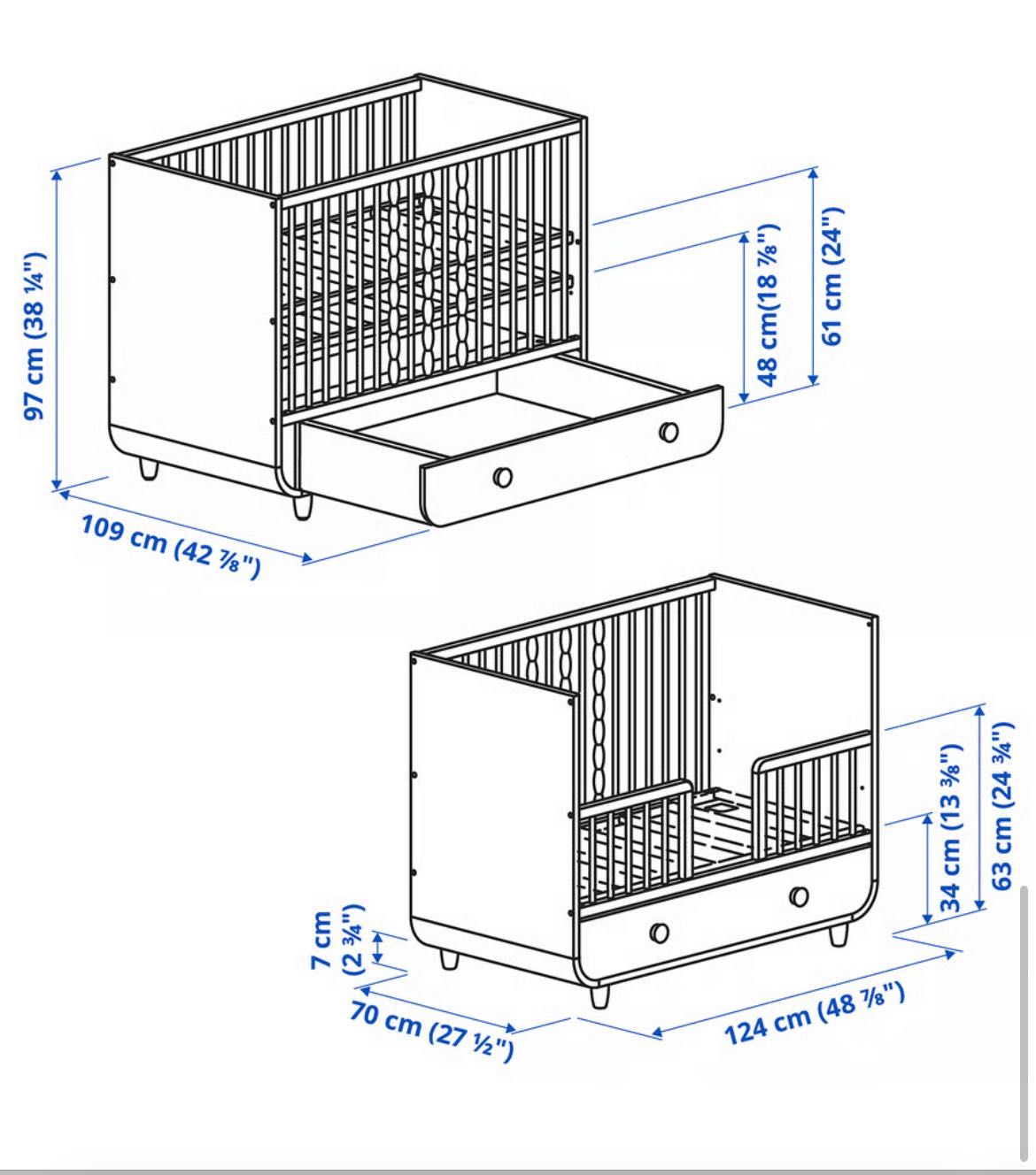 Berço IKEA branco + colchão