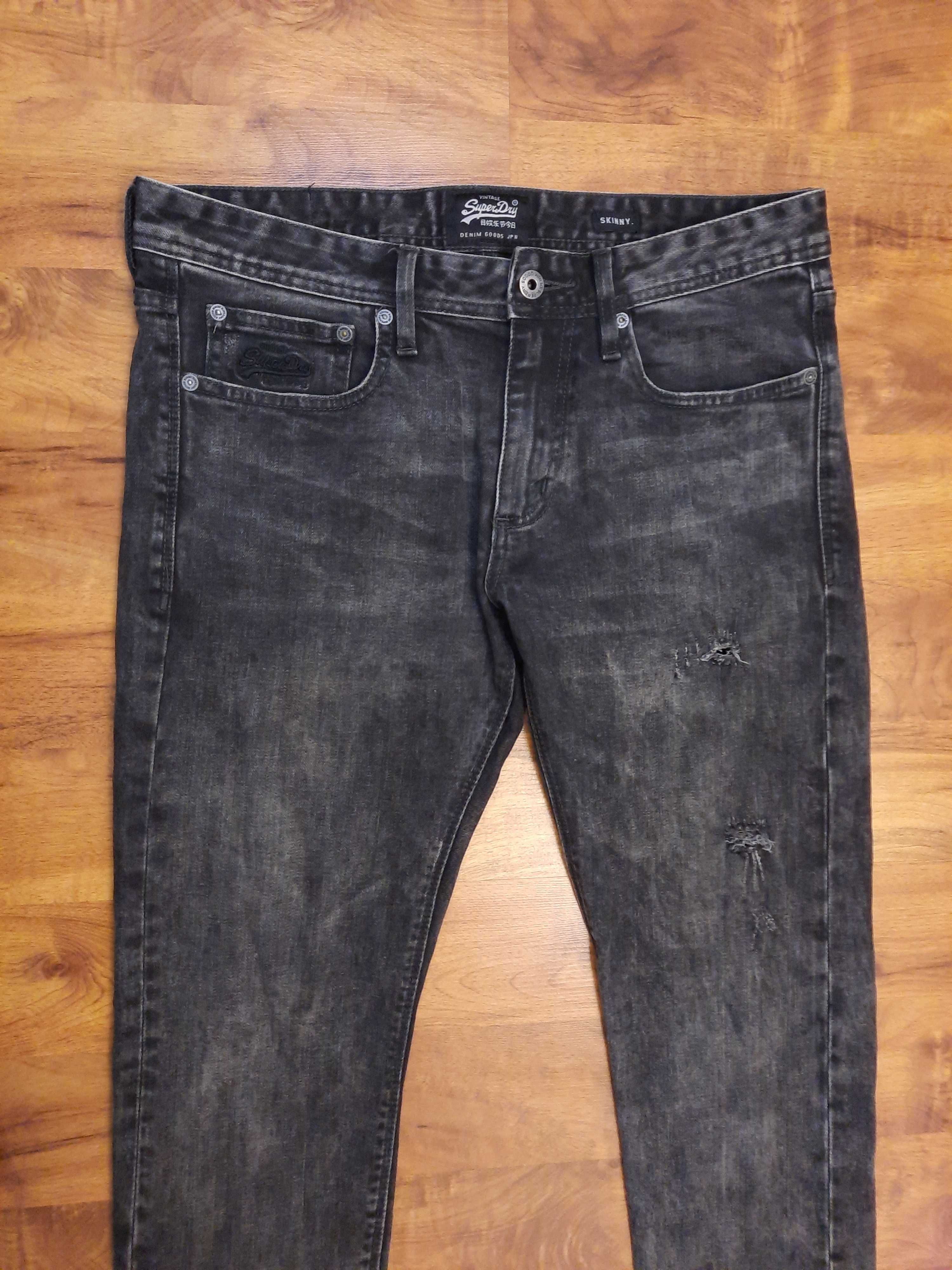 Spodnie jeansowe szare jeansy skinny Superdry rozmiar W32 L32 M