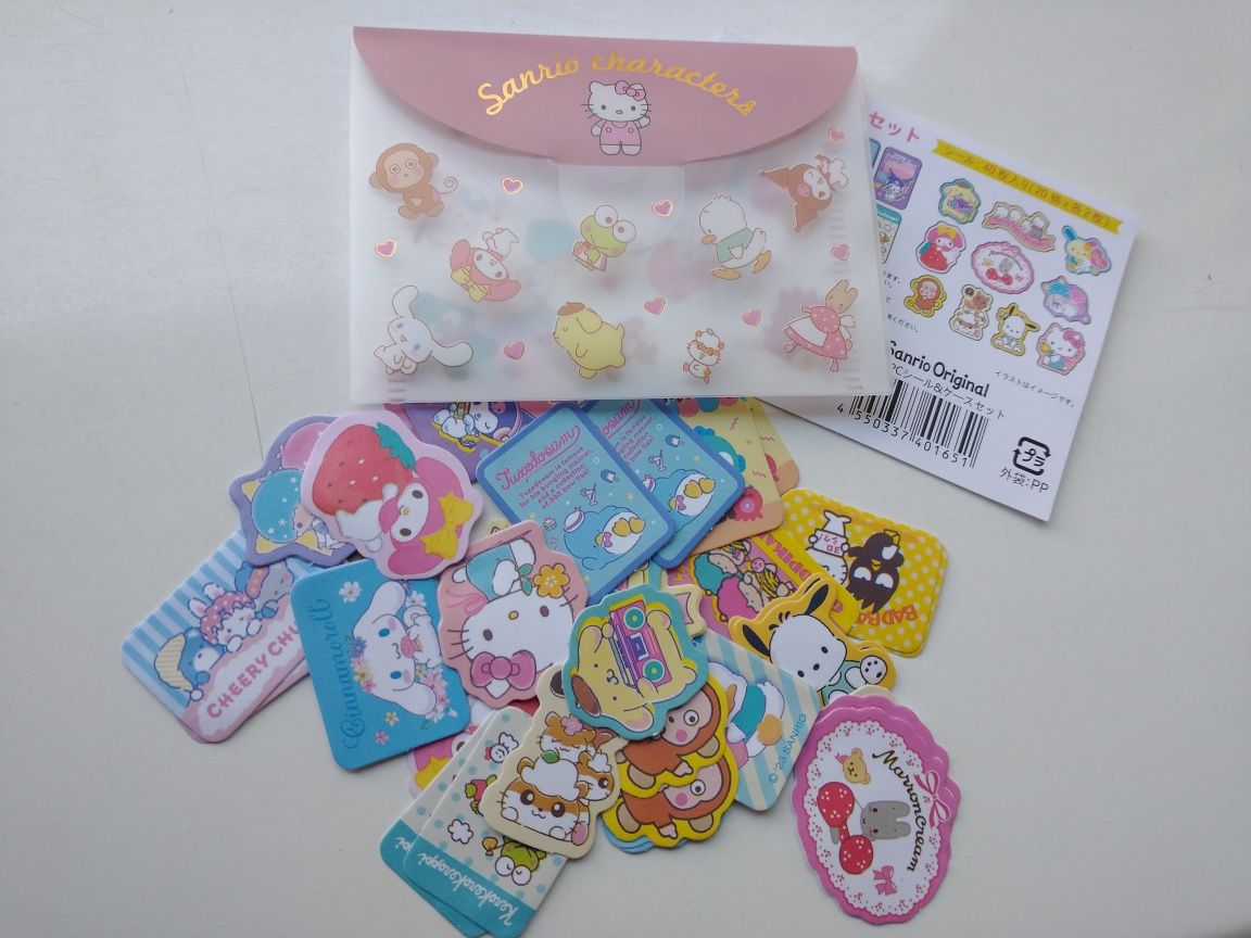 Zestaw naklejek Sanrio charakters My Melody Cinnamoroll kawaii Hello