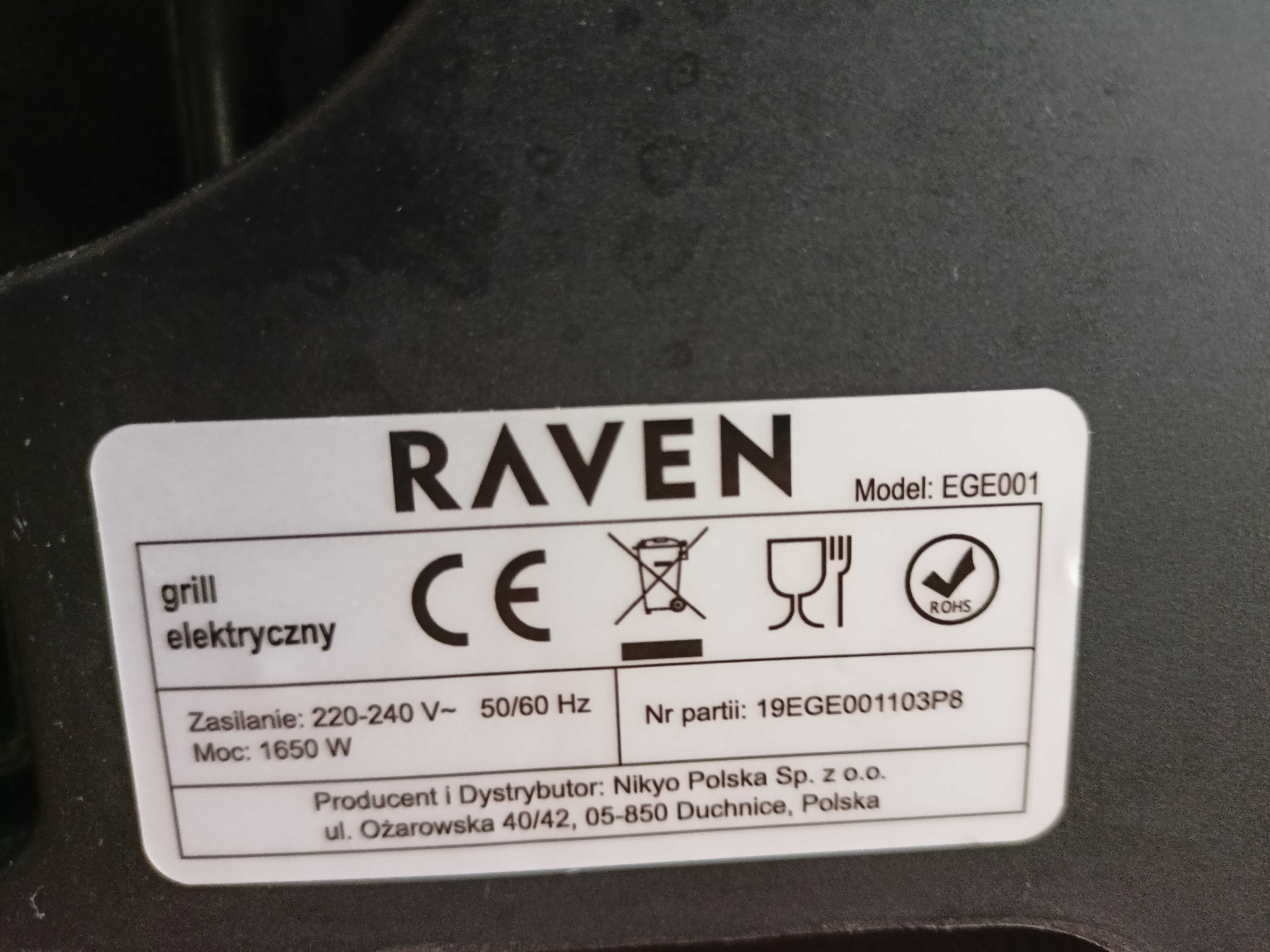 Grill elektryczny RAVEN