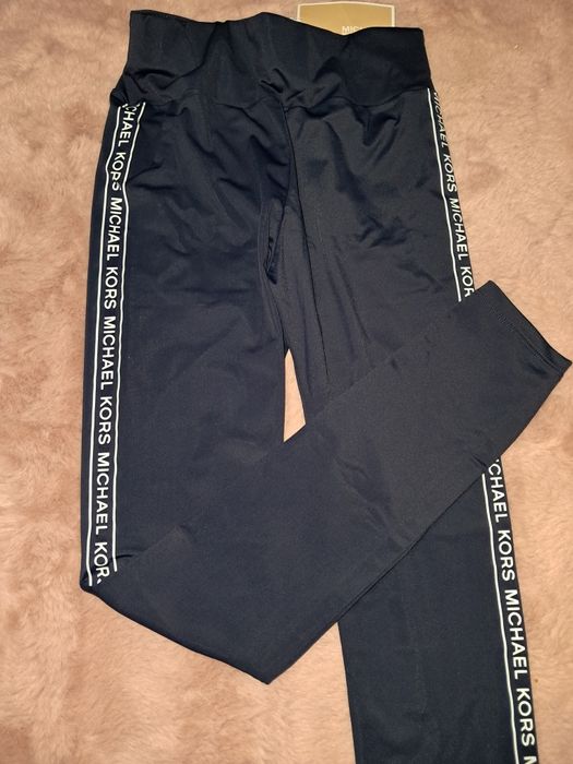 Michael Kors legginsy leginsy Śląskie materiał logowane z lampasem gra