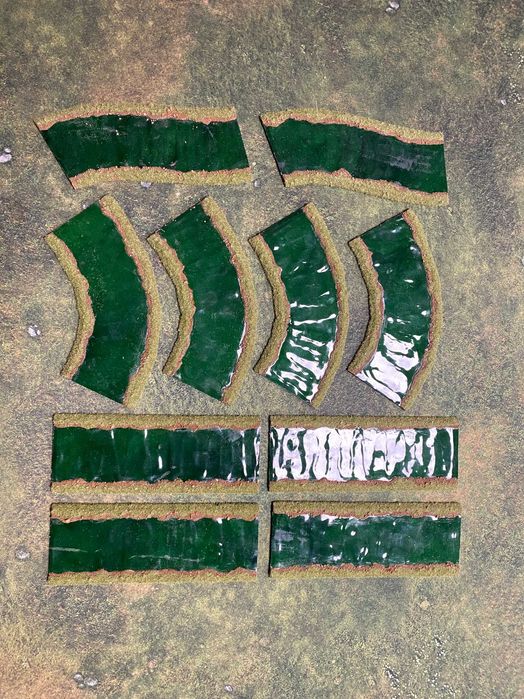 Zestaw terenów rzeka do gier bitewnych wargaming Bolt Action Warhammer