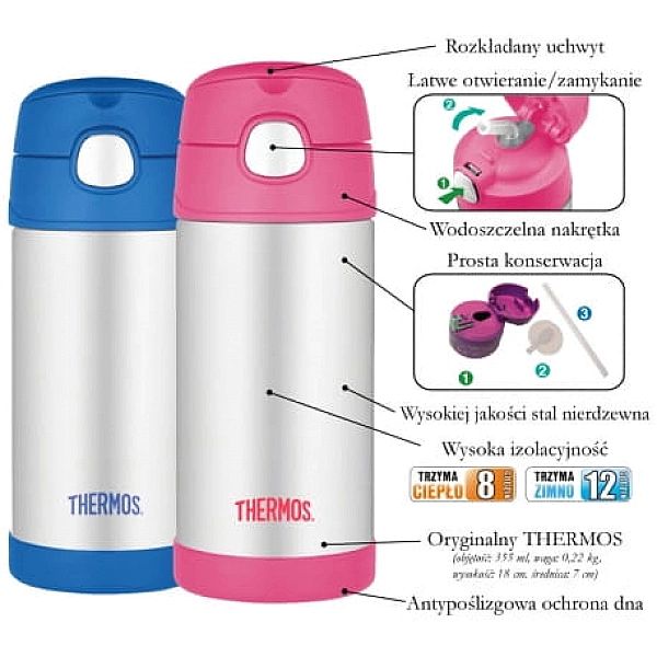 Termos dziecięcy ze słomką Thermos 0,35l sowa