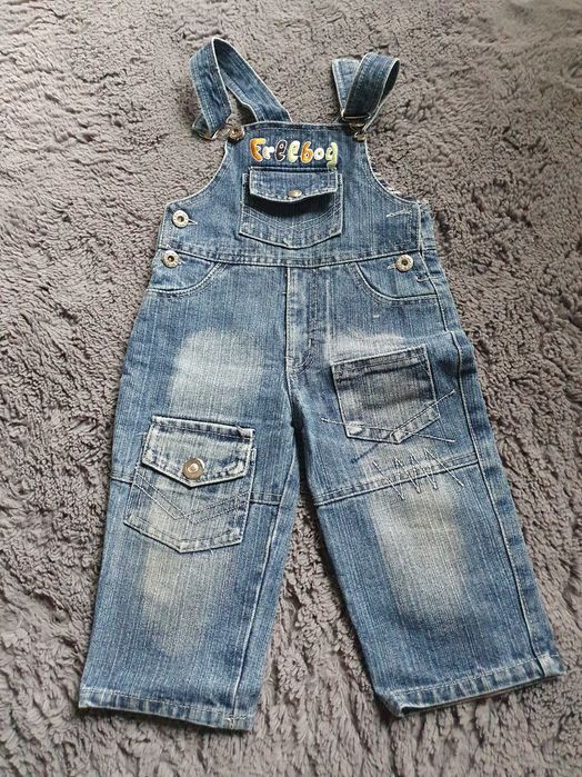 Spodenki jeansowe ogrodniczki rozm.74cm