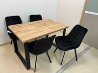 (66) Stół na metalowych nogach + 4 krzesła, nowe 1250 zł