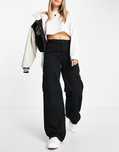 Pull&Bear 32 Xxs Spodnie Cargo Wide Leg Czarne J28495