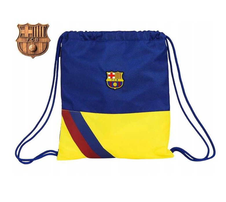 Worek Torba Sportowa FCB FC Barcelona Niebieski Żółty Duży