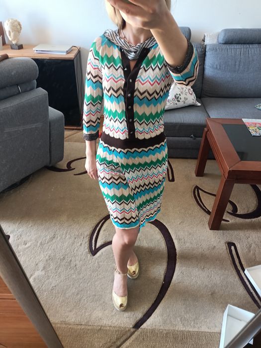 Sukienka lato dzianina  lata 60 70 xs xxs