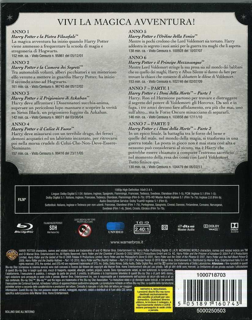 Harry Potter colecção blu-ray completa    NOVO SELADO     ENVIO GRÁTIS