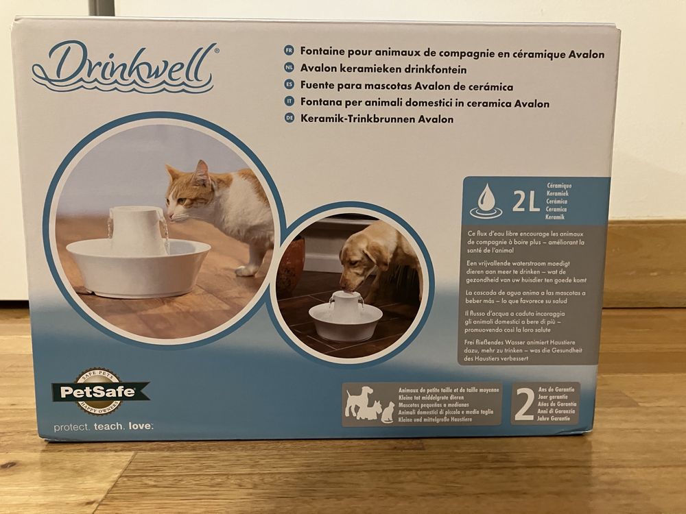 Fonte agua drinkwell ceramica gato/cao + escova limpeza