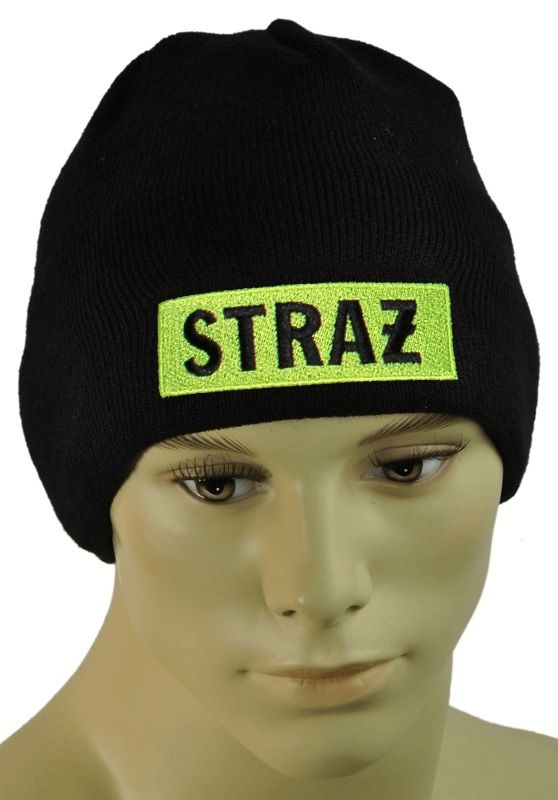Czapka zimowa STRAŻ z Polarem  FLUO