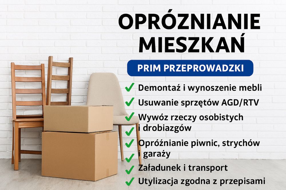 Oproznainie mieszkań lokali piwnic - wywożenie, utylizacja, transport