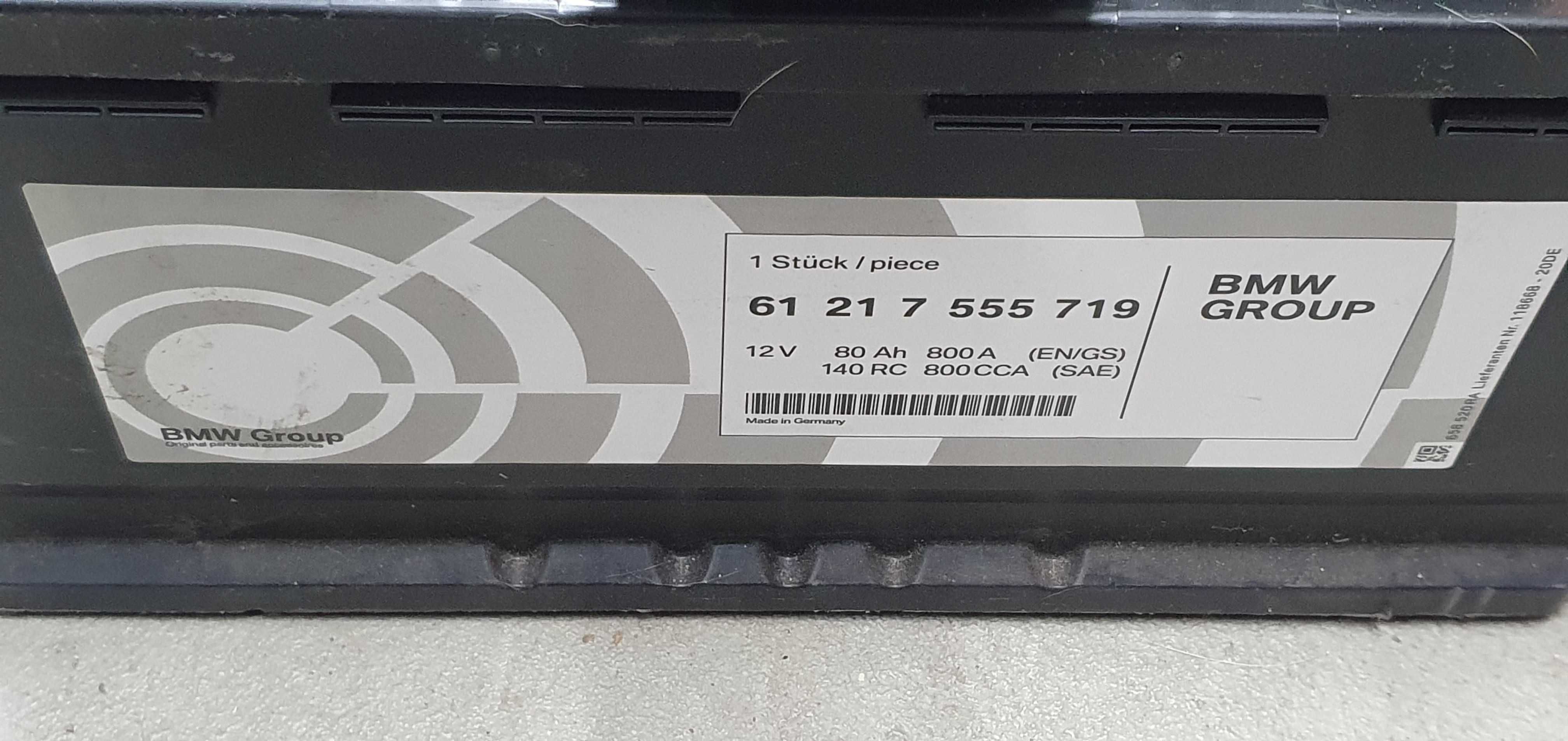 Akumulator BMW AGM 80AH 800A P + jak nowy 6.1.2.1.7.5.5.5.7.1.9