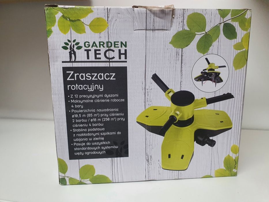 Nowy zraszacz rotacyjny Garden Tech oryginalnie zapakowany do trawnika