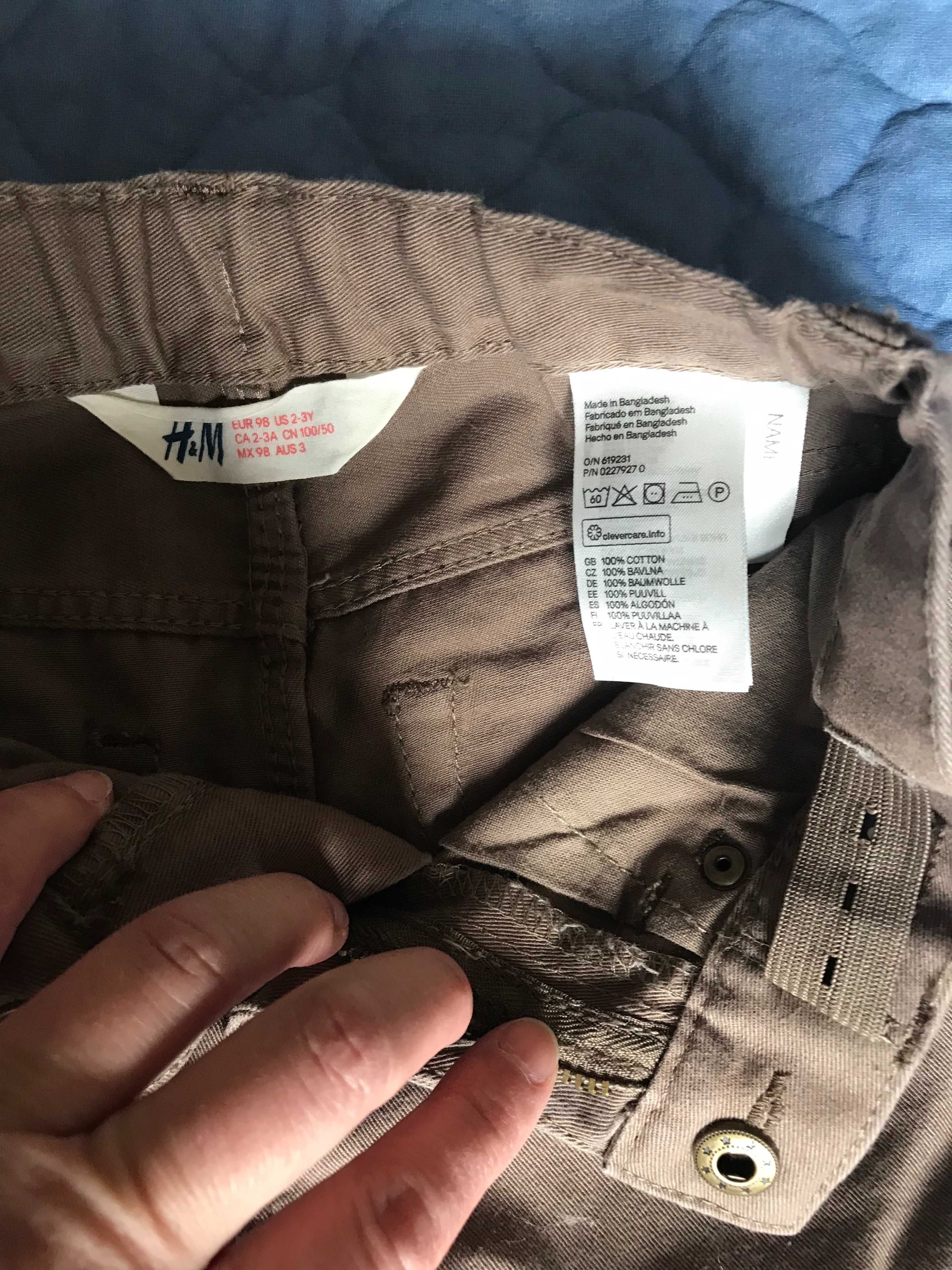 Spodnie jeansowe kremowe dla chłopca , H&M, rozmiar 98