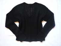 Czarna 36/S bluzka z dzianiny sweterek czarny Hand made Jak nowa