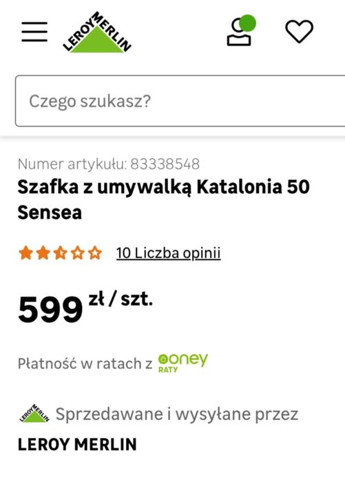 Szafka z umywalką Katalonia 50 Sensea- NOWA!