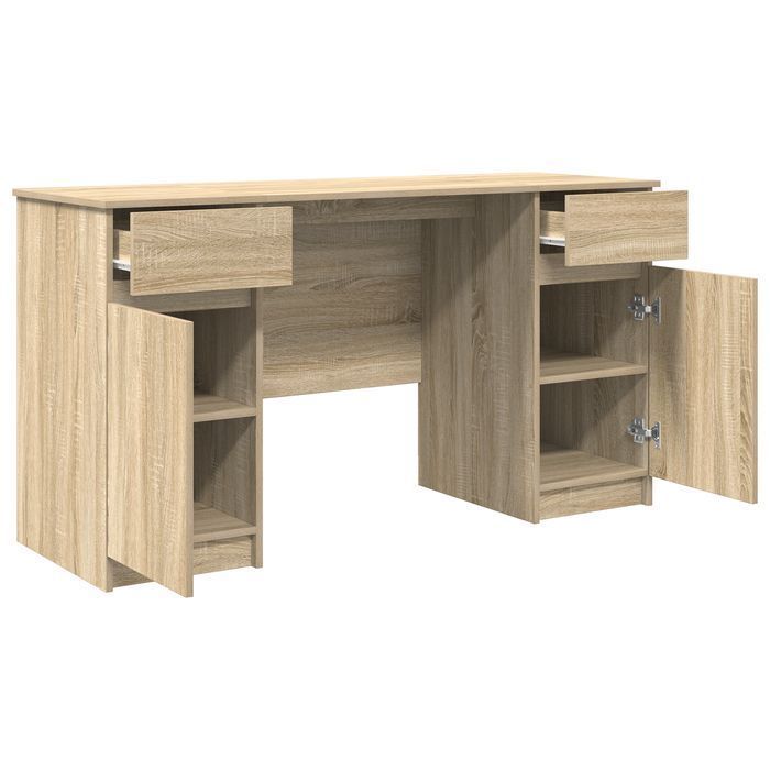 Biurko Vidaxl Sonoma Oak 140X49X76 Cm Z Płyty Drewnopochodnej
