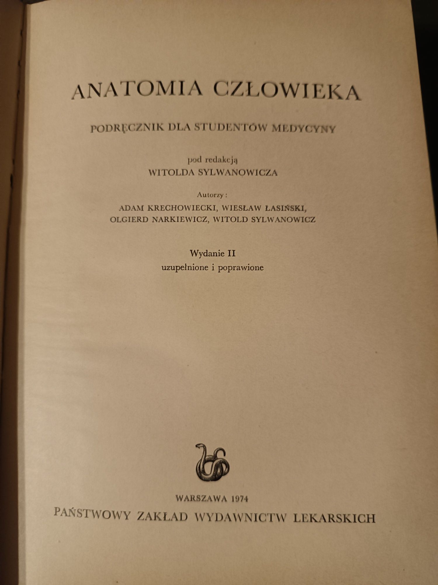 Anatomia człowieka pod redakcją W. Sylwanowicza, stan idealny.