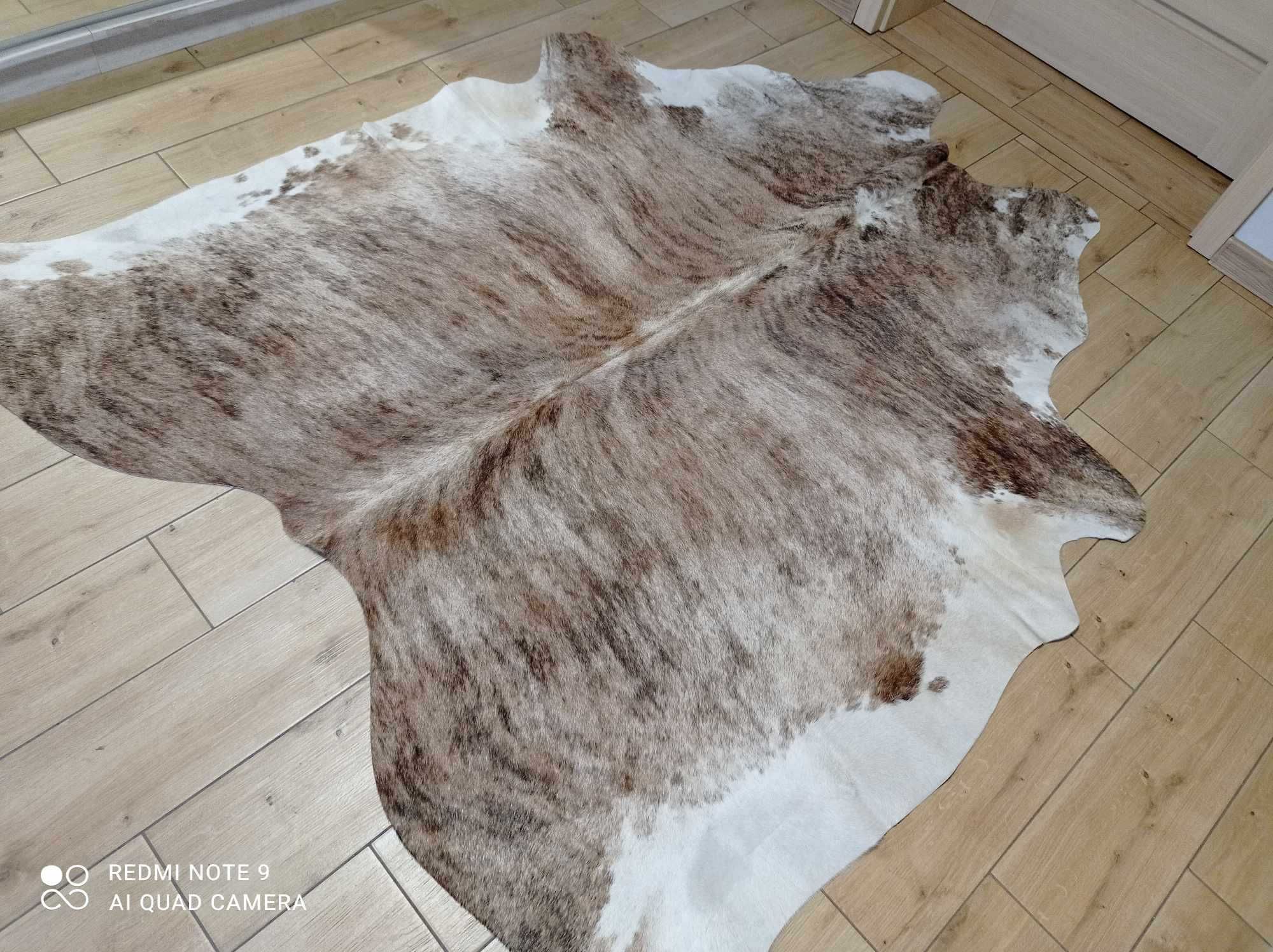 Dywan SKÓRA BYDLĘCA Tygrys brązowo-beżowy Krowa naturalna