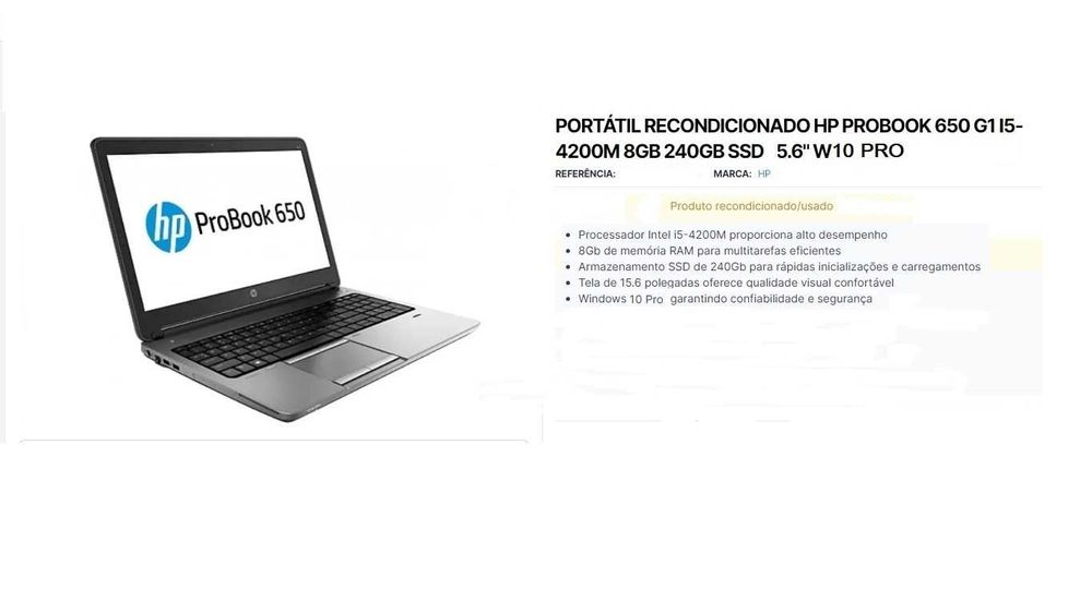 Portátil Recondicionado HP Probook 650 G1 I5