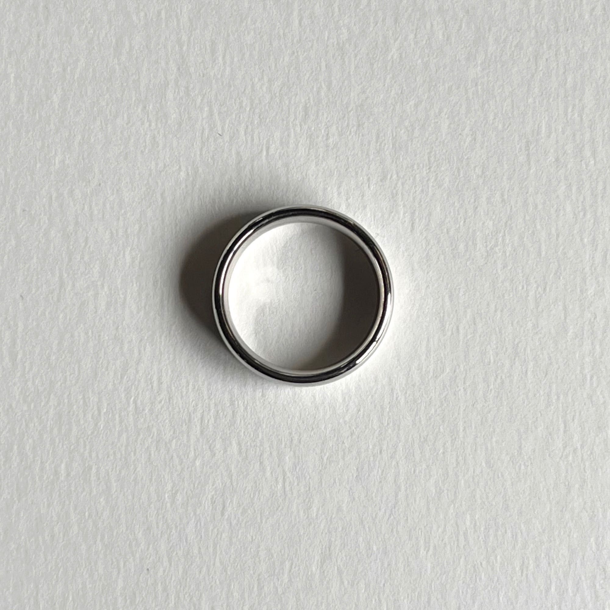 Lśniący pierścionek ze stali nierdzewnej, podwójna obrączka 316L