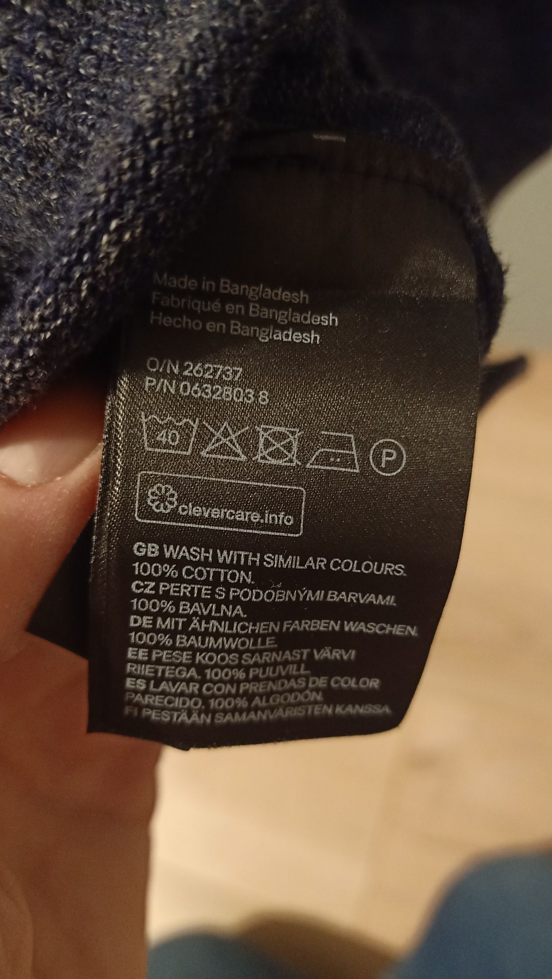 Rozm. S H&M sweter męski szaro granatowy
