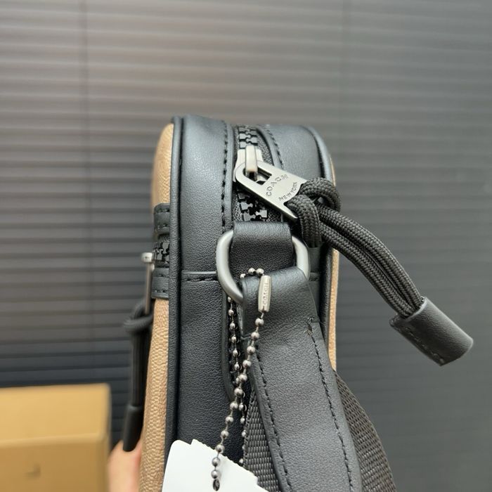 COACH сумка мужская маленькая с зайцем черная коричневая оригинал