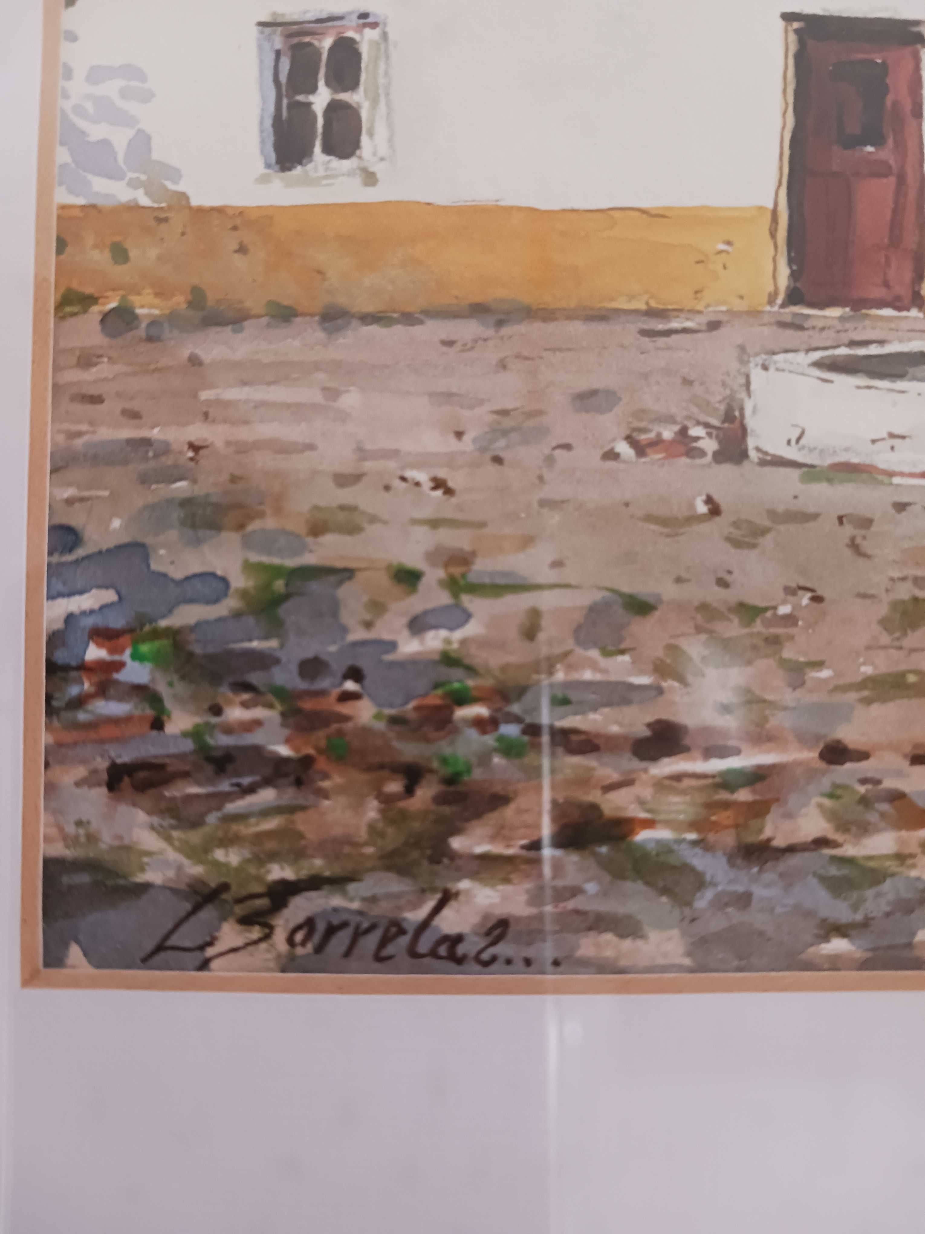 Quadro de aguarela do pintor Leonel Borrela