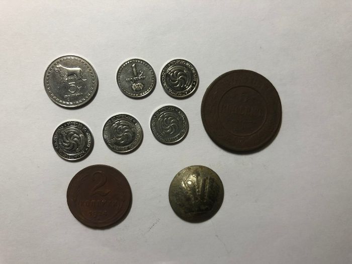 Монеты Грузии, России