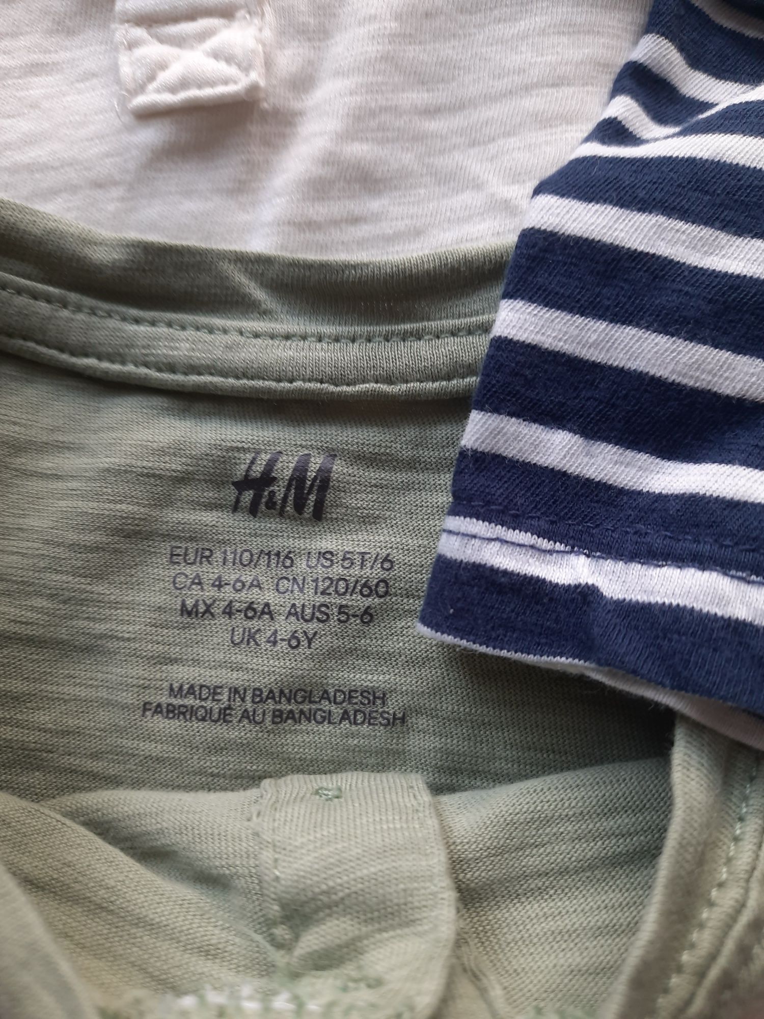 H&M koszulki długi rękaw 4-pak rozm. 110/116