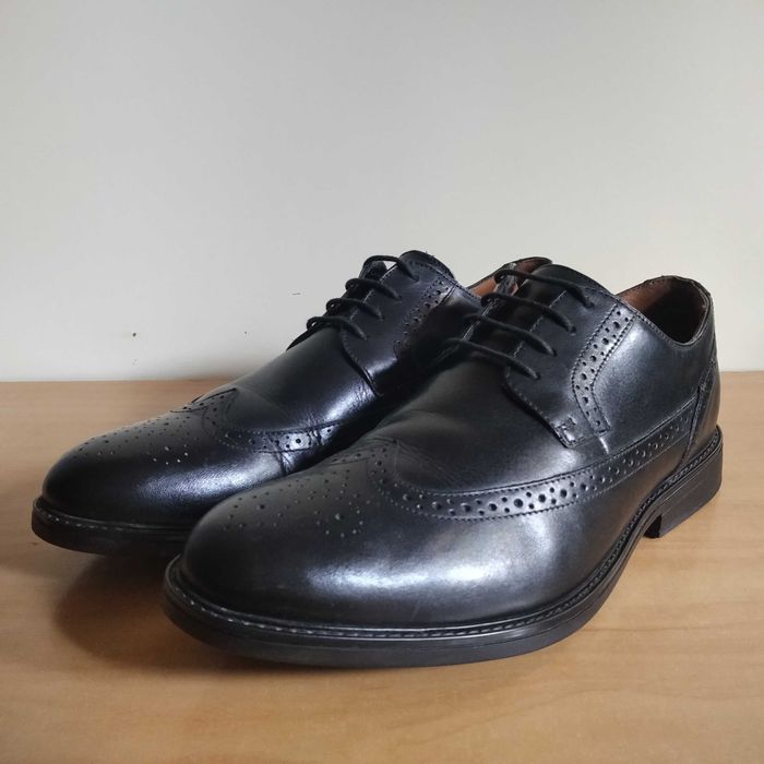 Męskie półbuty wizytowe broksy CLARKS skóra naturalna roz.eu-42.5
