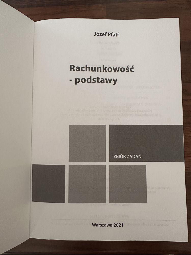 Książka Rachunkowość - podstawy Zbiór Zadań Józef Pfaff