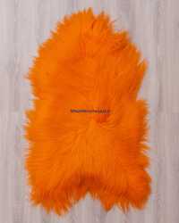 Skóry Owcze Islandzkie Długi Włos Pomarańcz 110-130 cm