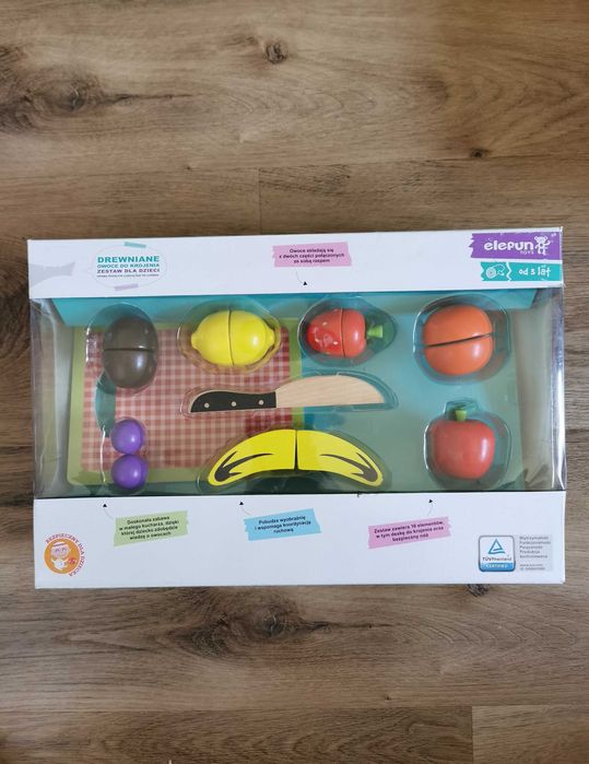 Drewniane owoce do krojenia, wiek 3+