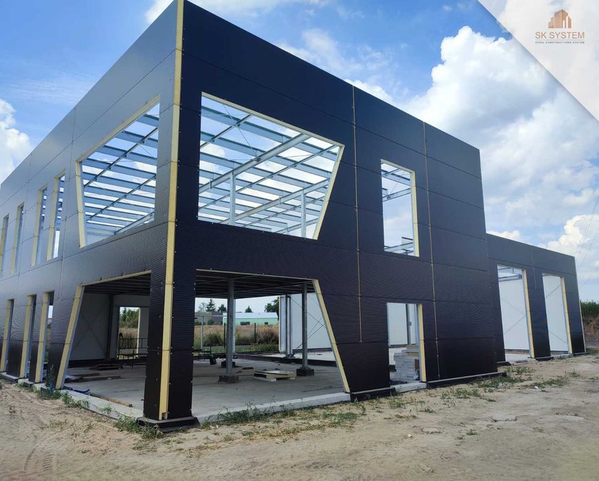 Hala 470 m2 stalowa magazyn warsztat płyta konstrukcja SK SYSTEM