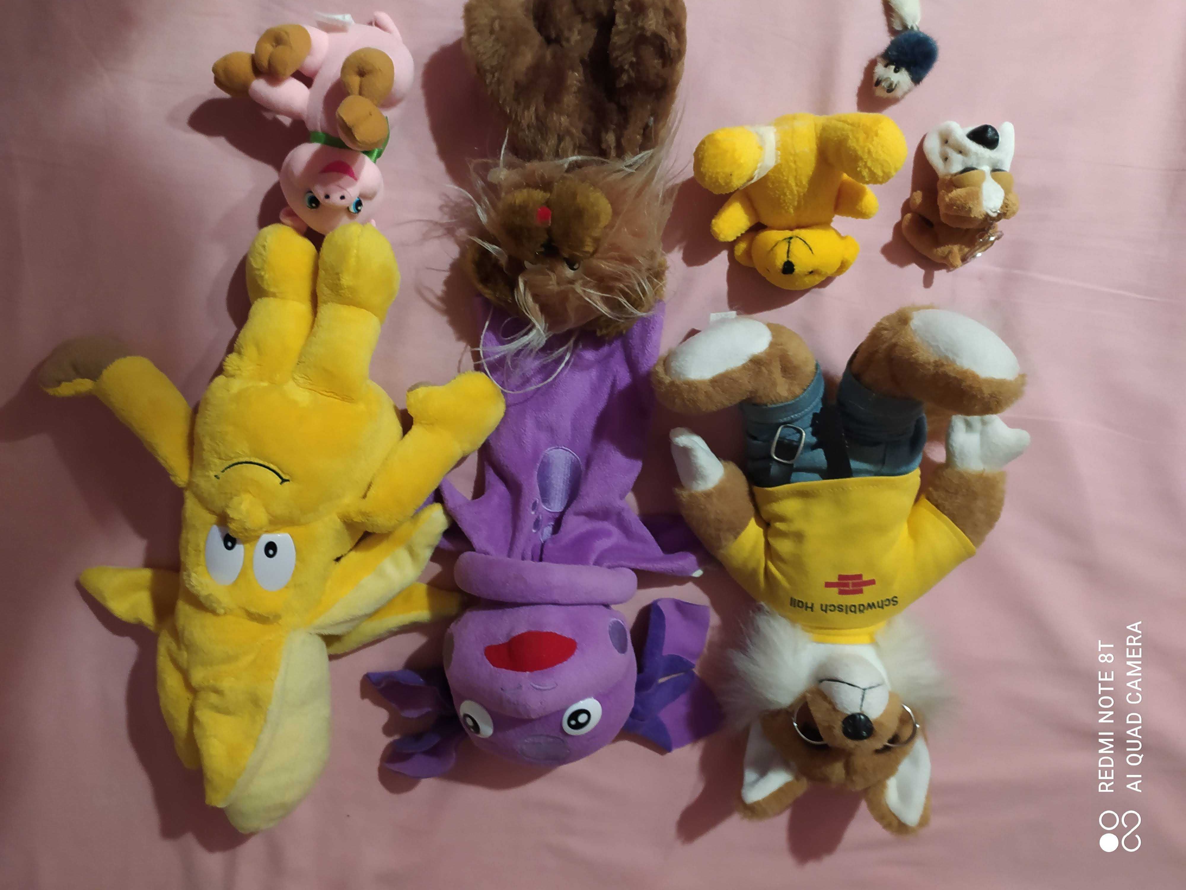 игрушки лисенок, Банан, собачка, свинка, мишка, дед Мороз, сапожок