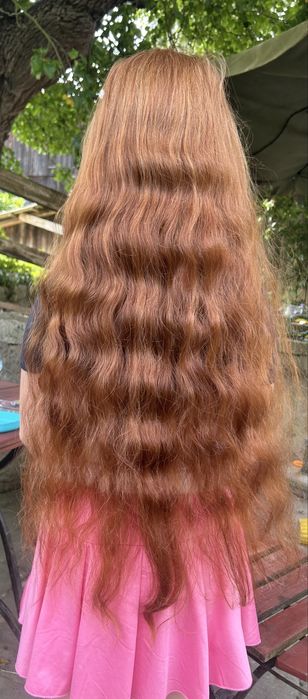 Włosy  polskie -rude/kasztanowe,  70g