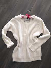 Sweter Soulcal&Co biały długi ciepły gruby akryl r. L 40