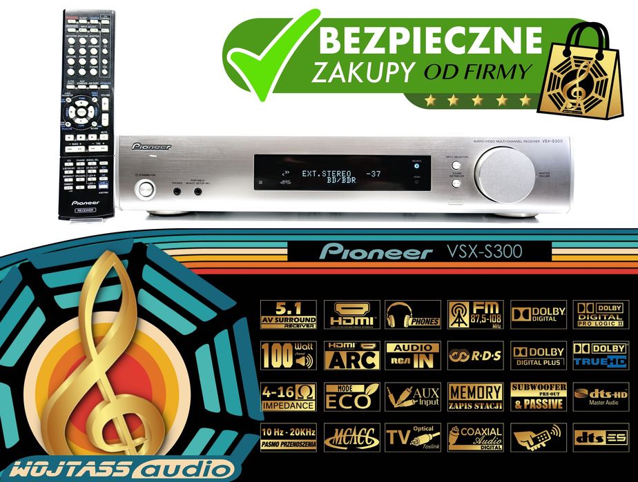 Amplituner 5.1 kina PIONEER VSX-S300 * SLIM * HDMI ARC * DTS-HD MCACC