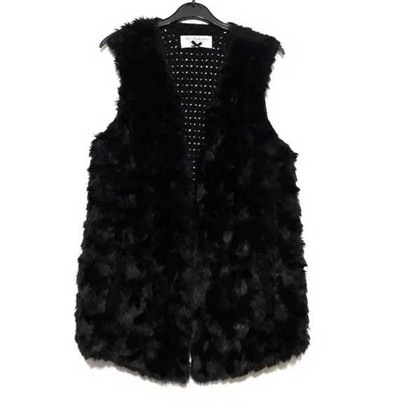 Colete preto de malha/pêlo sintético Stradivarius T: L c/ envio normal