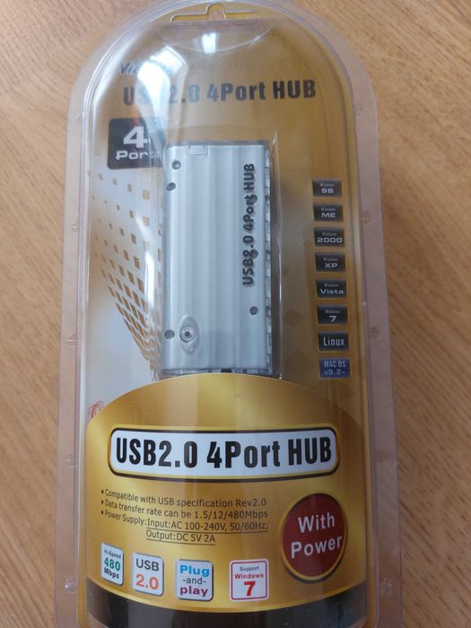 Хаб USB Viewcon VE 410 USB 4 ports