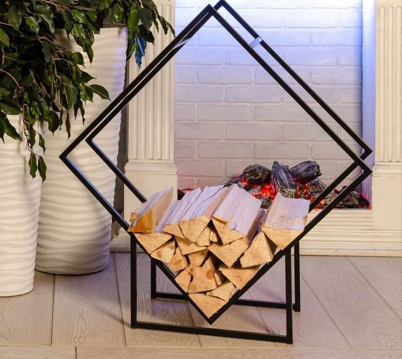 Дровница в стиле лофт, дровница из металла.