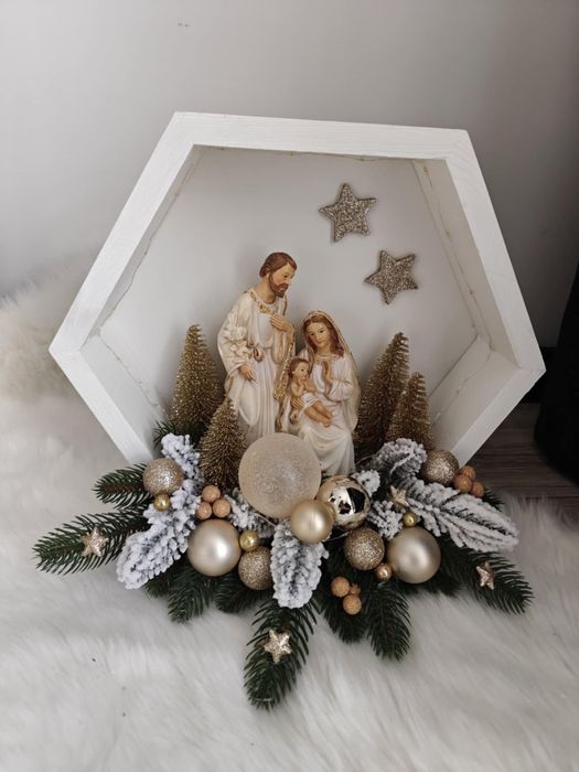 Szopka bożonarodzeniowa LED, Święta Rodzina dekoracja świąteczna