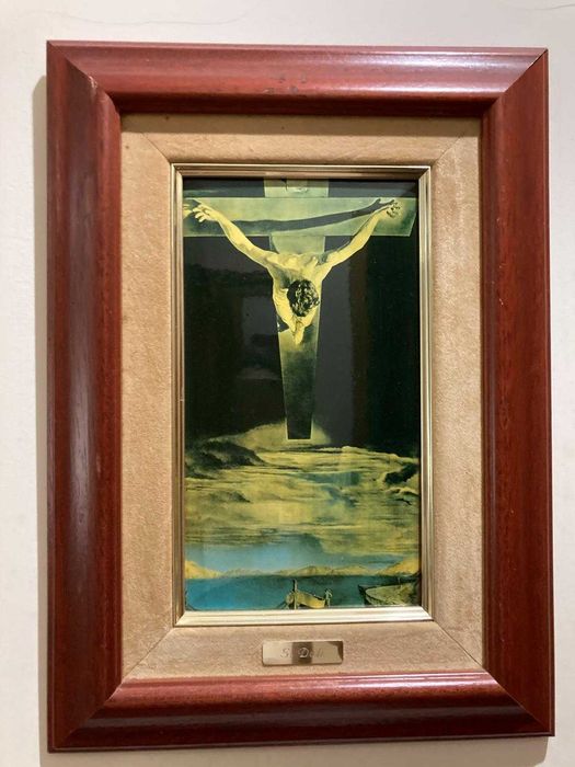 Quadro reprodução de pintura de Salvador Dali. Cristo a olhar o mundo!