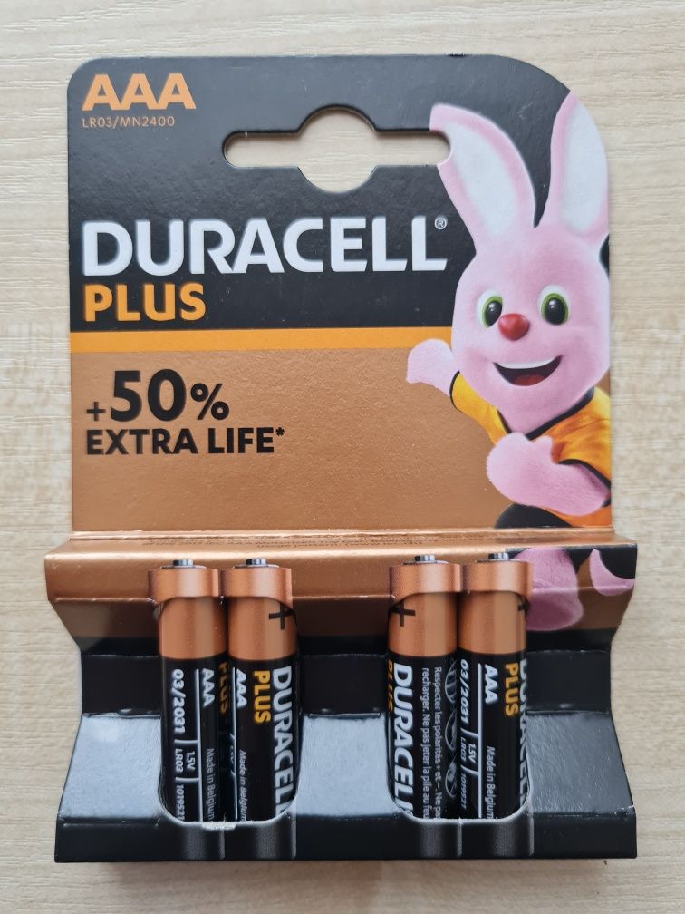 Батарейки Duracell plus AAA 4