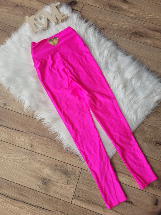 Leginsy Lycra La Diva róż neon  klamra lew polski producent