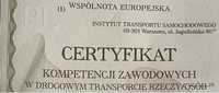 *300*Certyfikat Kompetencji Zawodowych Przewoźnika