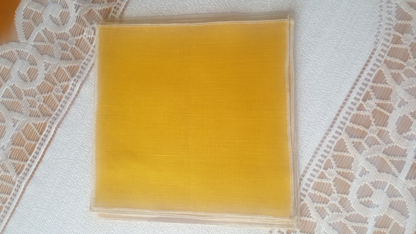 Serwetki lniane komplet 6szt. kolor miodowy/żółty